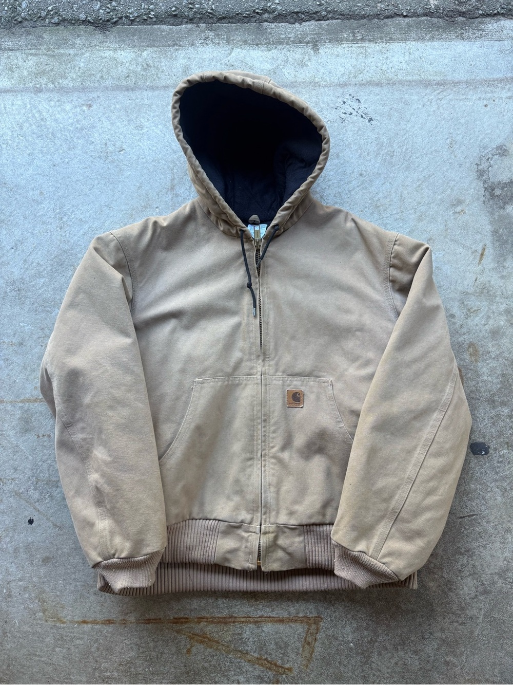 J130 Carhartt Tan Active Hooded Work Jacket